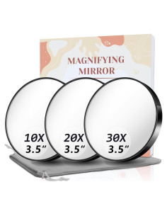Juego de Espejos de Aumento FAHZON 10X 20X 30X Compacto Negro