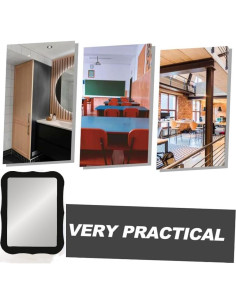 Espejo Magnético MIHAGUTY 12.7x17.8 cm Vidrio Real Negro 2