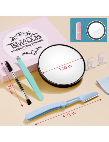 Kit Espejo Aumento 30X TsMADDTs con Pinzas y Ventosas