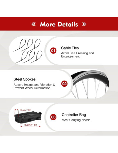 Kit de Conversión de Bicicleta Eléctrica Cashewnuts 48V 1000W