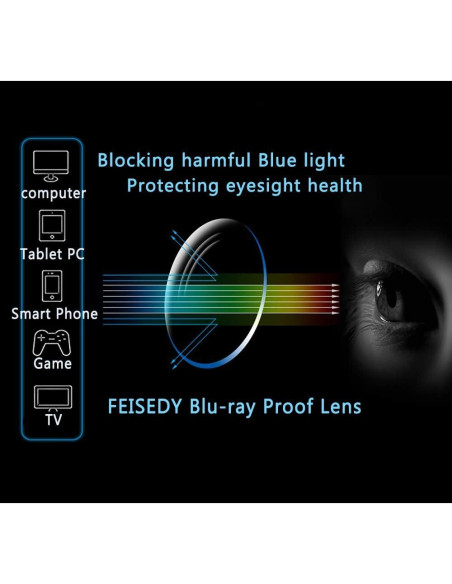 Gafas de Ojo de Gato FEISEDY con Lentes Bloqueadores de Luz Azul