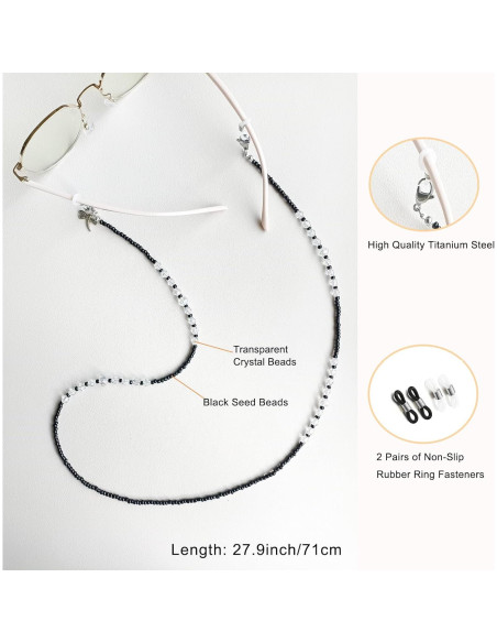 Cadena de Gafas YN02 con Perlas y Cristales para Mujeres