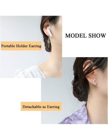 Pendientes Antipérdida AoedeJ para AirPods Pro 1 y 2 Oro 14K