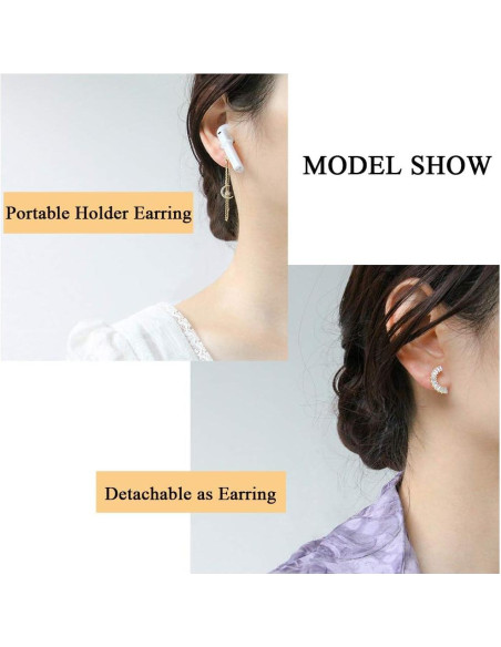 Pendientes Antipérdida AoedeJ para AirPods Pro 1 y 2 Oro 14K