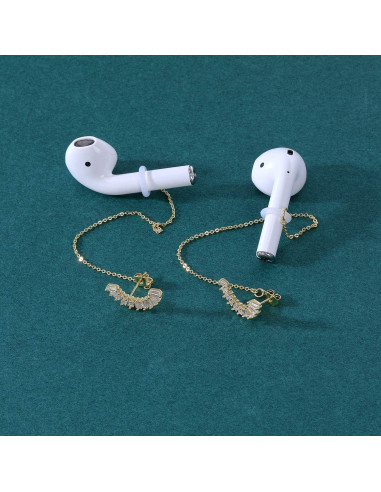 Pendientes Antipérdida AoedeJ para AirPods Pro 1 y 2 Oro 14K