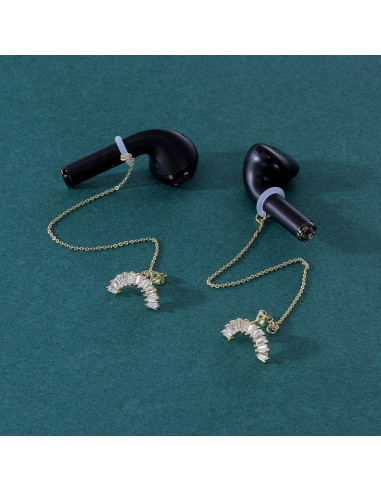 Pendientes Antipérdida AoedeJ para AirPods Pro 1 y 2 Oro 14K