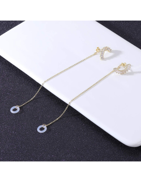 Pendientes Antipérdida AoedeJ para AirPods Pro 1 y 2 Oro 14K