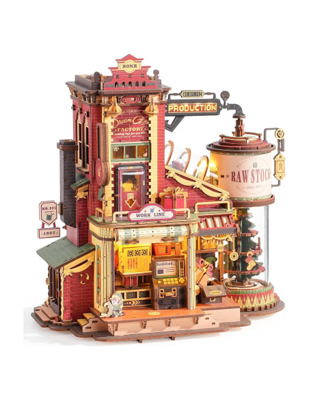 Rompecabezas 3D ROKR Fábrica de Regalos con Música y Luces