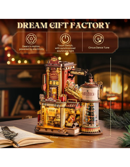 Rompecabezas 3D ROKR Fábrica de Regalos con Música y Luces