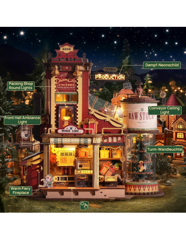 Rompecabezas 3D ROKR Fábrica de Regalos con Música y Luces