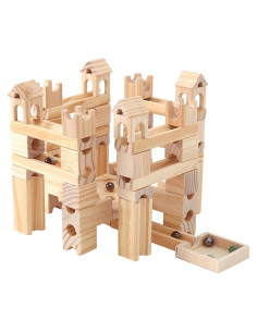 Pista de Canicas de Madera Onshine - Set de 80 Piezas para Niños