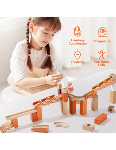 Bloques de Carrera de Canicas de Madera Xylolin 80 Piezas 2