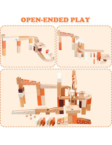 Bloques de Carrera de Canicas de Madera Xylolin 80 Piezas