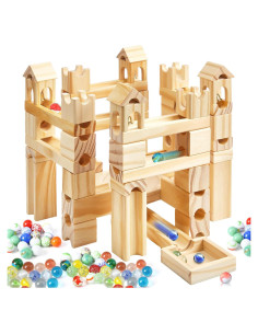 Pista de Canicas de Madera Gemscream 120 Piezas STEM 6+ Años