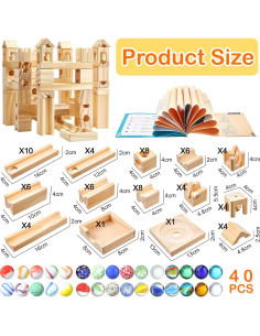 Pista de Canicas de Madera Gemscream 120 Piezas STEM 6+ Años 2