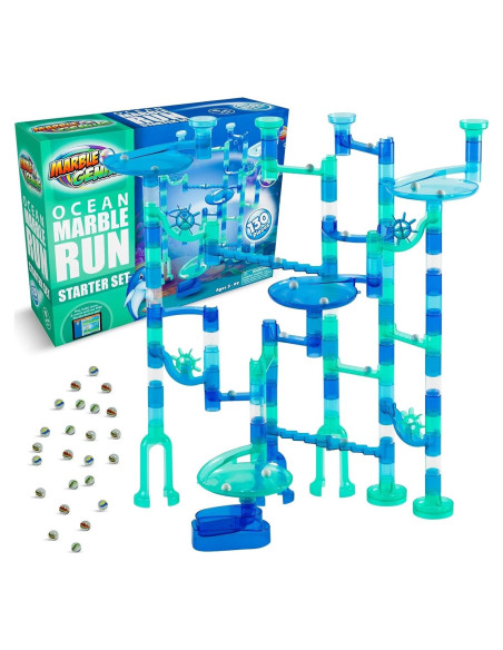 Conjunto de Carrera de Canicas Marble Genius Océano - 130 Piezas