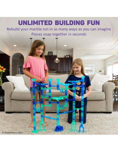 Conjunto de Carrera de Canicas Marble Genius Océano - 130 Piezas