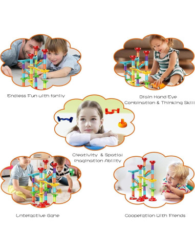 Carrera de Canicas PLMMOUT 50 Piezas con 30 Canicas de Vidrio