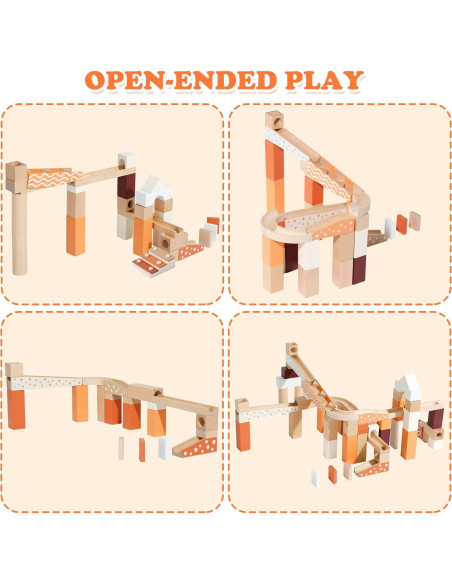 Bloques de Pista de Canicas de Madera Xylolin 60 Piezas