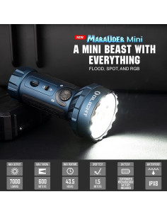 Linterna OLIGHT Marauder Mini 7000 Lúmenes Recargable Azul 2