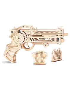 Rompecabezas 3D de Madera ROEOLNIL Pistola de Bandas de Goma