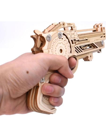 Rompecabezas 3D de Madera ROEOLNIL Pistola de Bandas de Goma