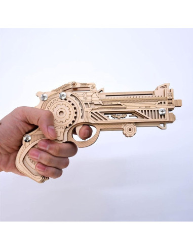 Rompecabezas 3D de Madera ROEOLNIL Pistola de Bandas de Goma