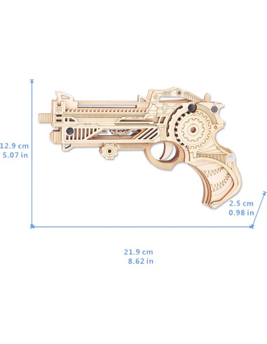 Rompecabezas 3D de Madera ROEOLNIL Pistola de Bandas de Goma