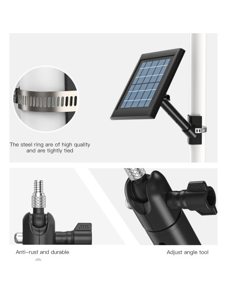 Soporte de Panel Solar Ajustable para Arlo y Ring - Metal Negro Soporte de Panel Solar Ajustable para Arlo y Ring - Metal Negro