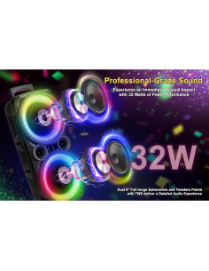 Altavoz PA Bluetooth Fisher FBX898KM 32W Karaoke Portátil 2