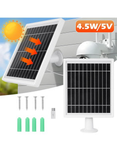 Cargador Solar OUGETHER para Cámaras Arlo y Eufy - 4.5W 2