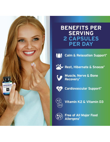 Suplemento de Magnesio Glicinato Trio Nutrition 60 Cápsulas