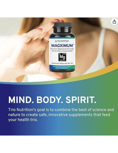 Suplemento de Magnesio Glicinato Trio Nutrition 60 Cápsulas