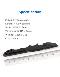 Barra de Palanca Multiuso EDC Hamans Titanio Negro 118mm 2