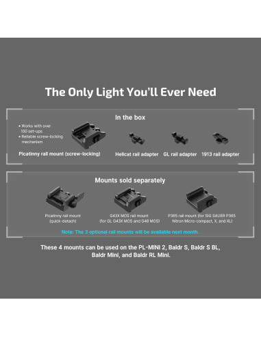 Luz Táctica OLIGHT PL-Mini 3 600 Lúmenes Montaje Riel P365
