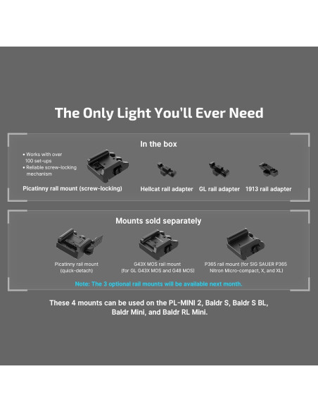 Luz Táctica OLIGHT PL-Mini 3 600 Lúmenes Montaje Riel P365