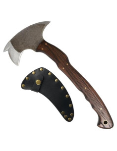 Hacha Tomahawk Táctica AncientSmithy con Funda de Cuero 0.95kg