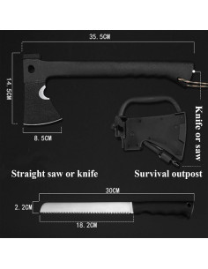 Hacha de Camping MEPEREZ 35.56 cm Multifuncional Resistente 2