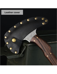 Hacha Tomahawk Táctica AncientSmithy con Funda de Cuero 0.95kg 2