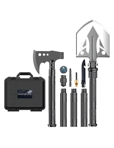 Conjunto Pala y Hacha Camping ZODISTORE Acero Alto Carbono