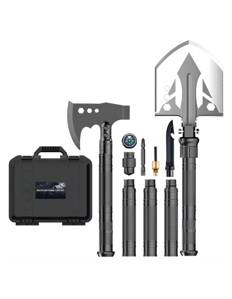 Conjunto Pala y Hacha Camping ZODISTORE Acero Alto Carbono