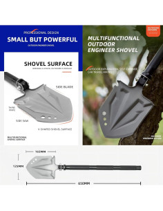 Conjunto Pala y Hacha Camping ZODISTORE Acero Alto Carbono 2