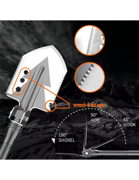 Conjunto Pala y Hacha Camping ZODISTORE Acero Alto Carbono