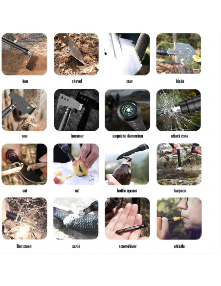 Conjunto Pala y Hacha Camping ZODISTORE Acero Alto Carbono