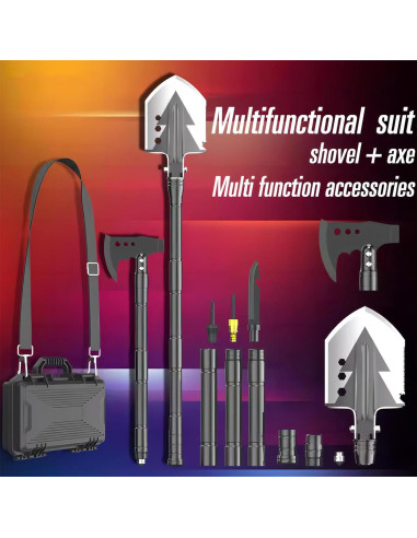 Conjunto Pala y Hacha Camping ZODISTORE Acero Alto Carbono