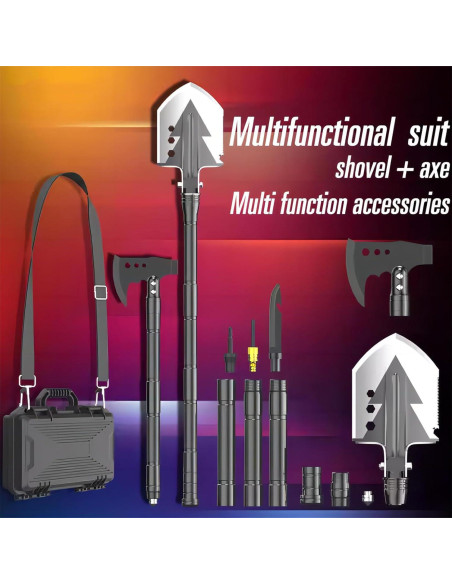 Conjunto Pala y Hacha Camping ZODISTORE Acero Alto Carbono