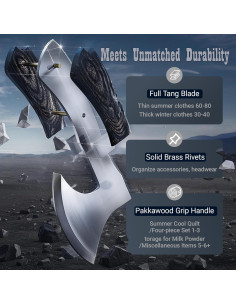 Hacha de Camping Geermolan AXE 21.6cm Acero Inoxidable 2