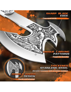 Hacha de Camping TIVOLI de Acero Inoxidable con Funda 2