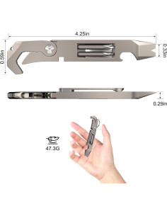 Multiherramienta EDC TOOVEM de Titanio con Abrebotellas y Llaves 2