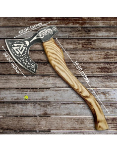 Hacha Vikinga HAWK KNIVES de Acero al Carbono 45.72 cm 2